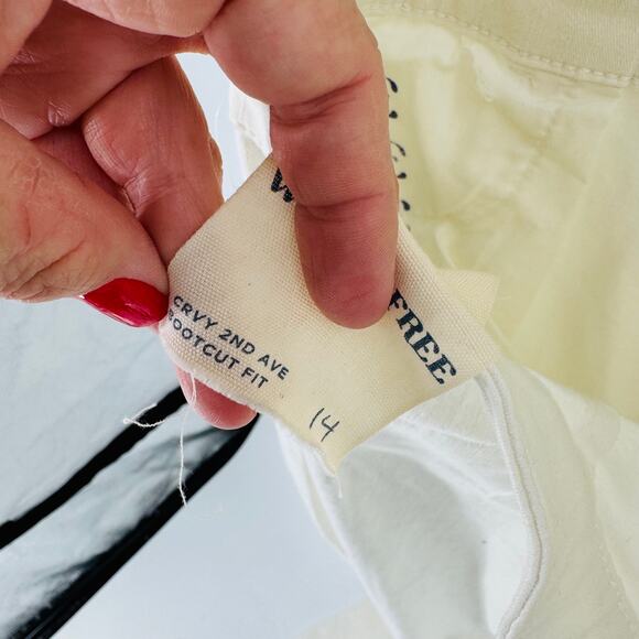 Free People We The Free CRVY 2nd Ave One Piece Ivory Denim Jumpsuit Sz 14 NWT - Picture 6 of 13